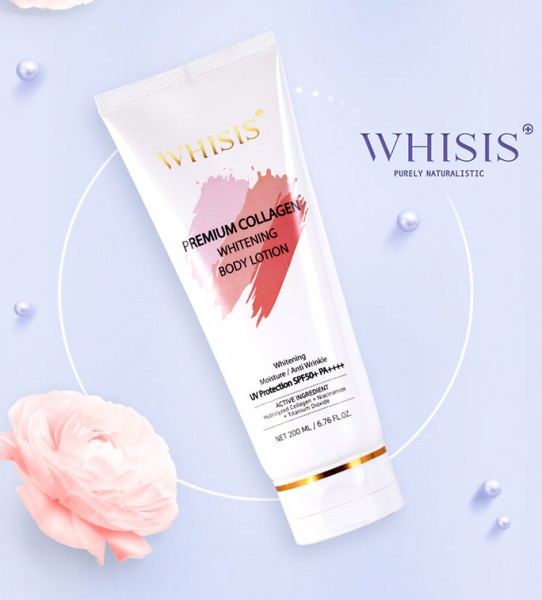 Kem dưỡng thể trắng da chống nắng Whisis Premium Collagen Whitening Body Lotion 200ml